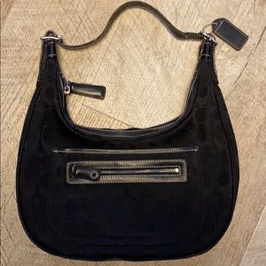 Coach hobo style bag in black signature pattern